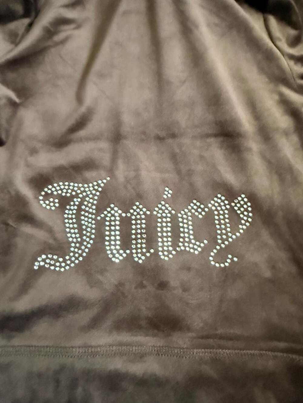 XS Juicy Couture Brown Sugar Velour Track Set Jacket & Flare Pants - Picture 7 of 8